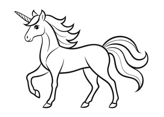 unicorn coloring page line art silhouette  © Tanvir