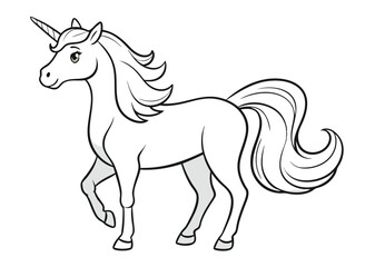 unicorn coloring page line art silhouette  © Tanvir