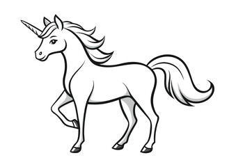 unicorn coloring page line art silhouette  © Tanvir