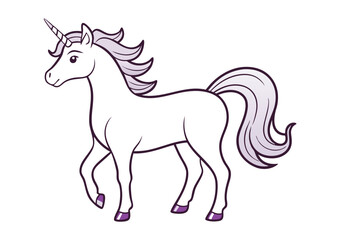 unicorn coloring page line art silhouette 