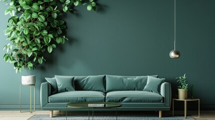 Stylish and Comfortable Living Room with Sofa and Modern Home Decor.