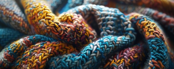 Pair of cozy woolen scarves, 4K hyperrealistic photo