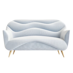 Modern sofa with stylized wave upholstery