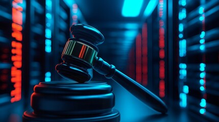 law theme. gavel and legal symbol on a dark background