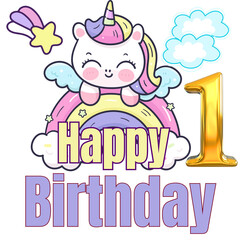 Unicorn Birthday Background