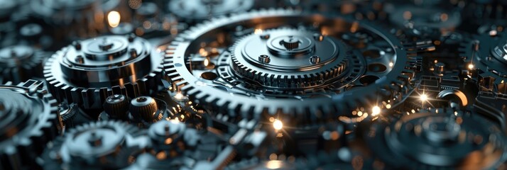 A close-up of intricate gears, showcasing the complexity of machinery.
