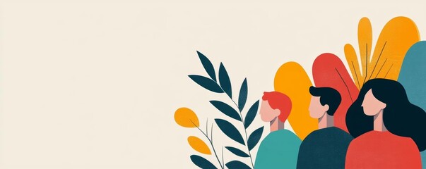 Social connections, balanced lifestyle benefits, flat design illustration