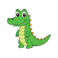 Obraz premium Adorable Cartoon Crocodile Illustration for Kids