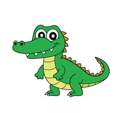 Adorable Cartoon Crocodile Illustration for Kids