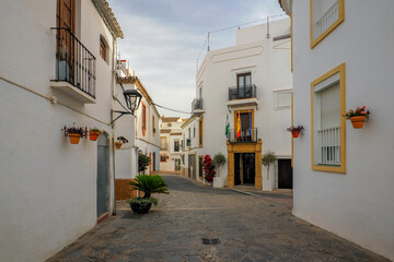 Fragment of the old town of the beautiful town of Estepona - a city located in southern Spain, near Malaga in Andalusia. The photo was taken on June 07, 2024