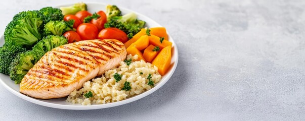 Healthy meal plan template emphasizing moderation and balance for a sustainable diet