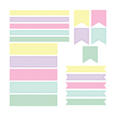 Cute banners and flags cancy colors with planner