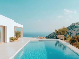 Traditional Mediterranean White House with Pool and Stunning Sea View