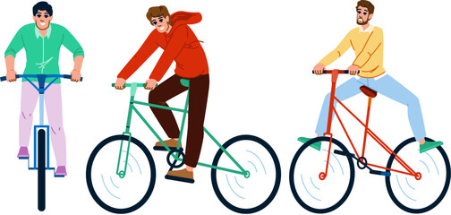 ride cycling man vector. cyclist person, cycle sport, biker male ride cycling man character. people flat cartoon illustration