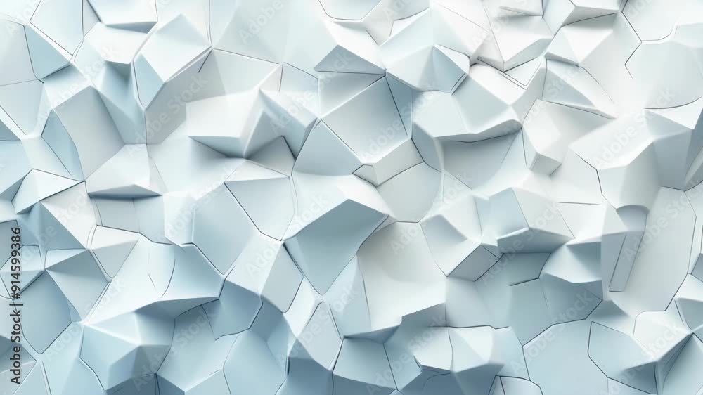 Wall mural 3d animation of abstract surface with geometric shapes