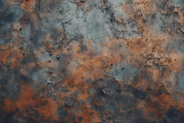 Processed collage of old rusty metal sheet texture in daylight. Background for banner