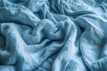 Obraz premium Wavy turquoise blue translucent fabric chiffon with in folds