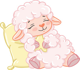 sleeping pink sheep