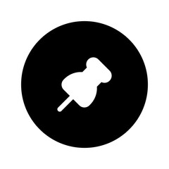 push pin glyph circular icon