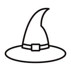 The linear hat icon. The Halloween holiday.