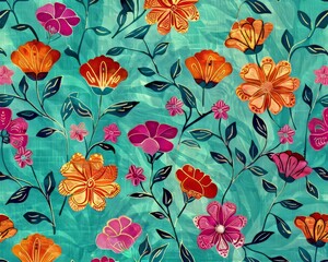 Block print and batik print Ajrakh pattern digital printing textile pattern