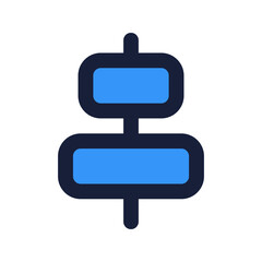 align center flat line icon