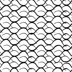 Screentone with wrinkled mesh, wavy network, crazy grid, seamless pattern
