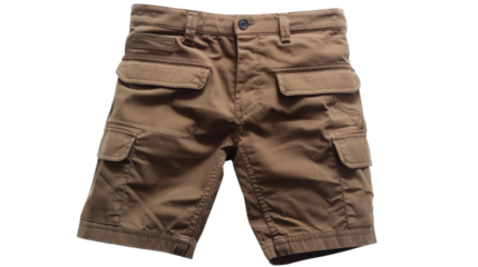 Men's brown shorts on transparent background