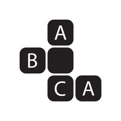 crossword icon black and white block