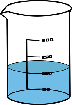 recommend clip art: One Hundred or 100 Milliliters ( mL ) Liquid in Laboratory Beaker