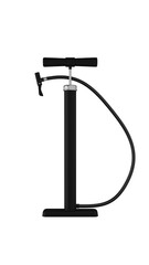 Black bicycle pump isolated on transparent and white background. Pump concept. 3D render