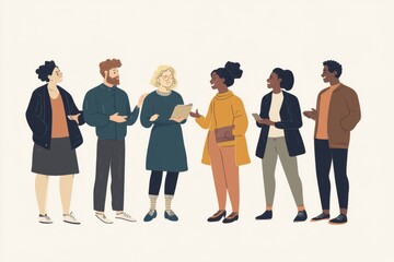 group of diverse people talking together to solve social issue, social justice, inclusivity , diversity 