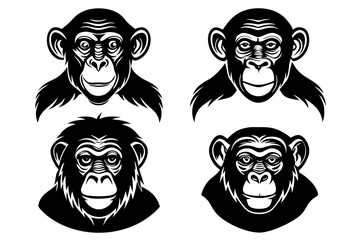 4 Unique Chimpanzee Styles Set