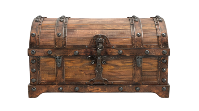 Treasure chest on transparent background