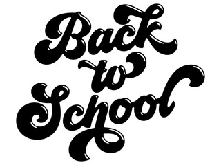 Words ‘Back to School’ written in stylized retro bubble script lettering