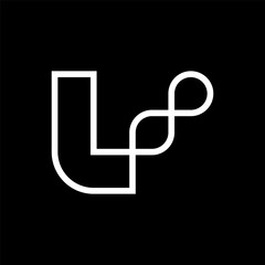 Letter L infinity line creative logo design