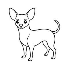 Chihuahua line art vector illustration