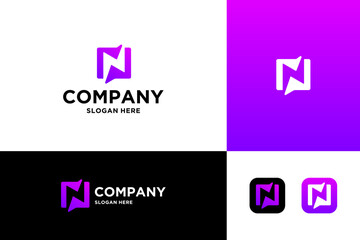 letter N logo business design, vector illustration