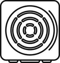 Simple induction cooker icon showing concentric circular pattern from a top view