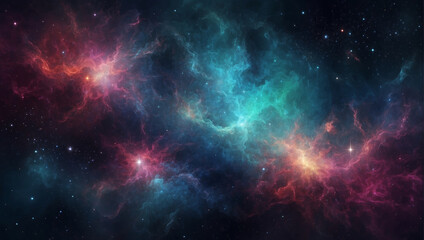 space landscape , bright galaxy