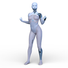 女性サイボーグ　3DCGレンダリング