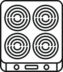 Line art icon of an induction cooker, showcasing the sleek and modern design of contemporary cooking appliances