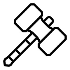 Hammer icon representing a medieval tool and weapon.