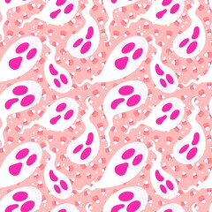 Halloween ghost seamless cartoon pattern for wrapping paper and fabrics