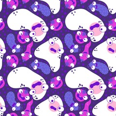 Obraz premium Autumn vegetable seamless tomatoes and cucumbers pattern for wrapping paper