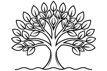 Tree of life logo icon. Botanic plant nature symbol. Circle tree logo design, Tree branch with leaves logo sign. Vector illustration
