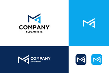 letter MA logo business vector graphic design illustration
