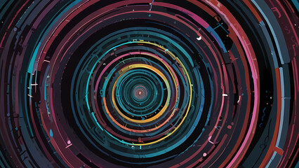 Fototapeta premium abstract background lines concentric circles and spirals with a monochromatic color scheme 