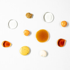 Different kinds of sauces stylized together