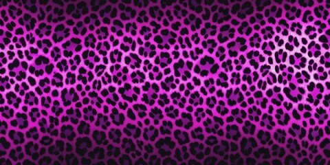 Vibrant neon purple leopard print design on a black background, wildlife, exotic, animal print, colorful, vibrant, fashion, trend